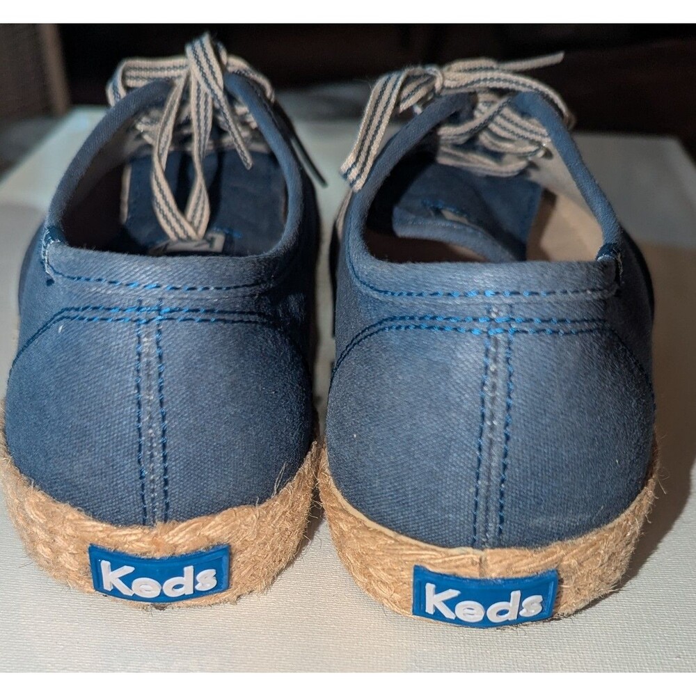 KEDS Women’s Ortholite Size 8 Chambray Jute Lace Up Tennis Shoes Loafers - Picture 4 of 10